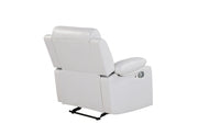 U6026 Blanche White Glider Recliner with LED