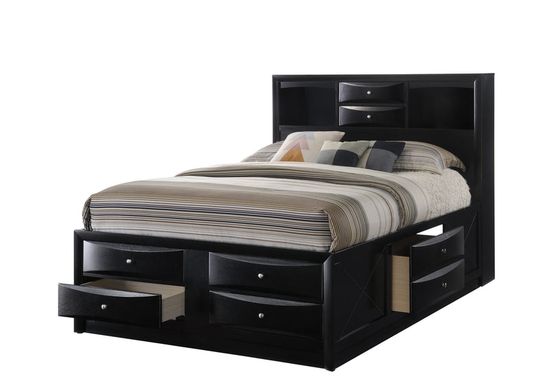 Crown Mark Furniture Emily Captain's Queen Bed in Black image