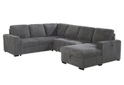 U2660 Grey Sectional W/Pull Out Sofa Bed