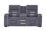 U1895 Grey P2 Console Reclining Loveseat with IS and LED