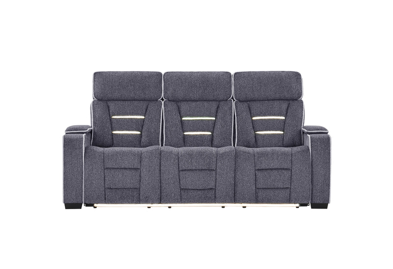 U1895 Grey P2 Reclining Sofa with IS and LED