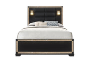 Blake Black Bed with Lamps