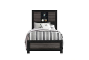 Lisbon Grey/Black Bookcase Bed