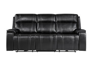 U8881 Black Leather Power Reclining Sofa with Immerse Sound