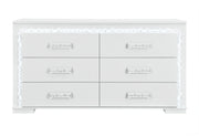 Naomi Silver Marble Dresser with LED