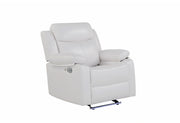 U6026 Blanche White Glider Recliner with LED