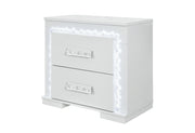 Naomi Silver Marble Nightstand with LED