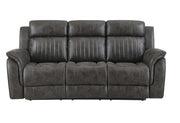 U8517 Grey Reclining Sofa/Console Reclining Loveseat