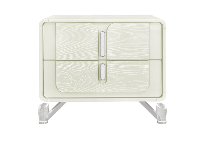 Lyra Beige Nightstand with USB