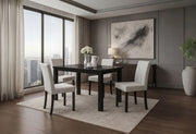 D8032 Black Dining Table & D9026 Dining Chair Silver