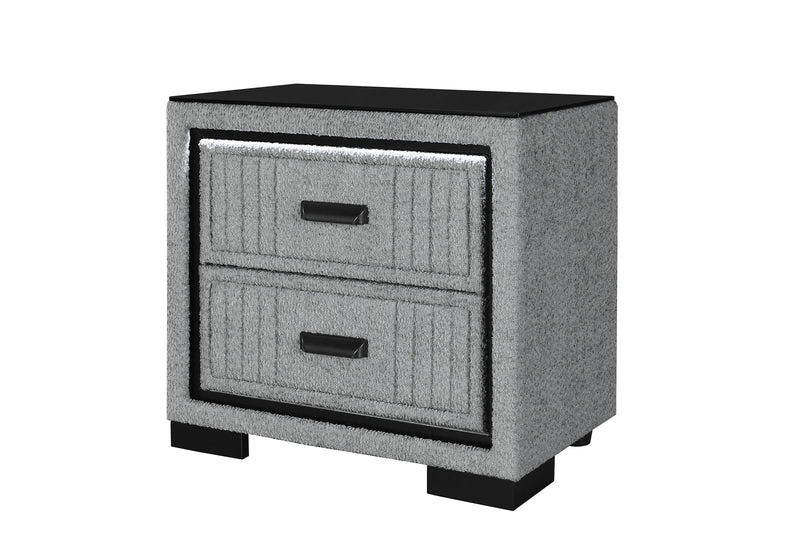 Isabella Grey Nightstand with LED