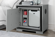 Amelia Grey/Black Bed Group with LED, Cooler and Speaker
