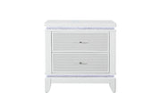 Alina White Nightstand with LED and USB