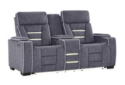 U1895 Grey P2 Console Reclining Loveseat with IS and LED