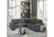 U2660 Grey Sofa Bed Sectional W/O Chaise and W/O Pullout