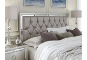 Riley Silver Bed, Dresser, Mirror, Nightstand