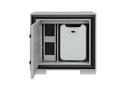Amelia Grey/Black Nightstand with Cooler and Speaker