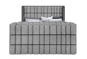 Isabella Grey Bed with LED, TV Lift, Speaker and Fireplace