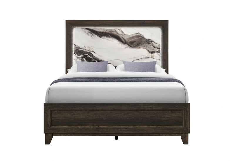 Harmony Brown Bed with LED