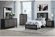 Lisbon Grey/Black Bookcase Bed Group
