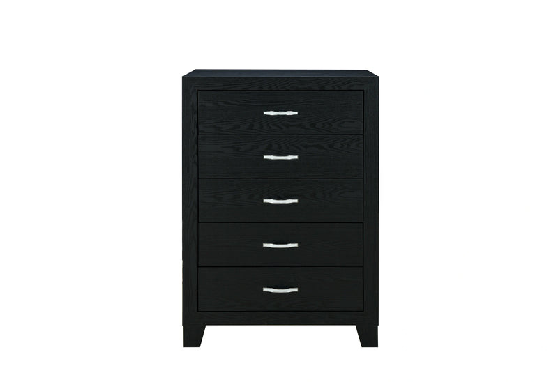 Reid Black Bed Dresser Mirror Nightstand