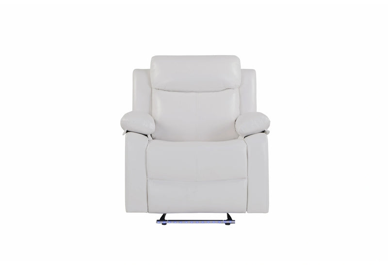 U6026 Blanche White Glider Recliner with LED