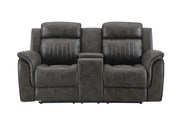 U8517 Grey Console Reclining Loveseat