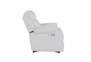 U6026 Blanche White Glider Recliner with LED