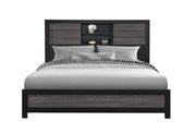 Lisbon Grey/Black Bookcase Bed