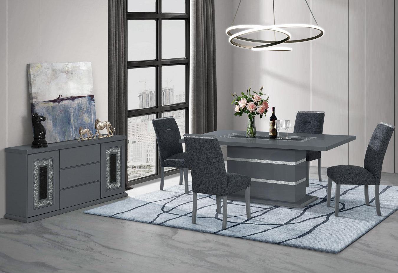 Monaco Dark Grey Dining Table