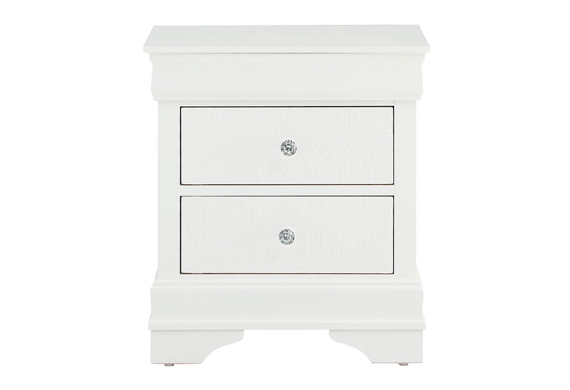 POMPEI METALLIC GREY NIGHTSTAND