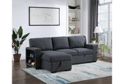 U0202 Dark Grey Reversible Pull Out Sofa Bed