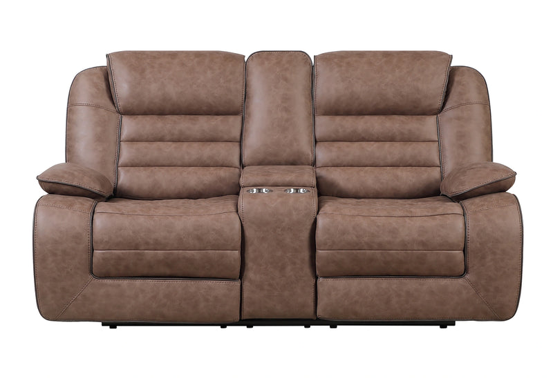 U2250 Brown Console Reclining Loveseat