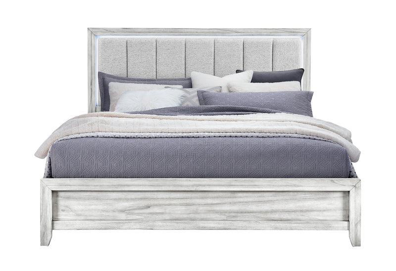 Elsie Grey Bed with LED