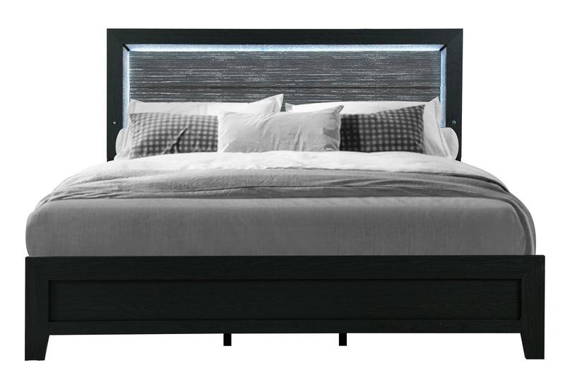 Reid Black Bed with LED