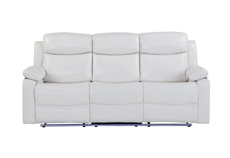 U6026 Blanche White Reclining Sofa with LED