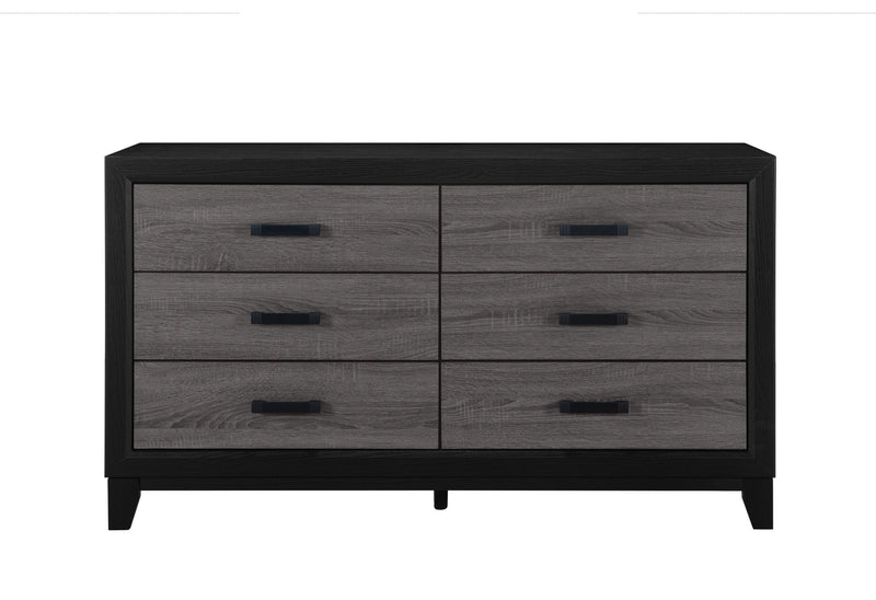 Lisbon Grey/Black Bookcase Twin Bed, Dresser, Mirror and Nightstand