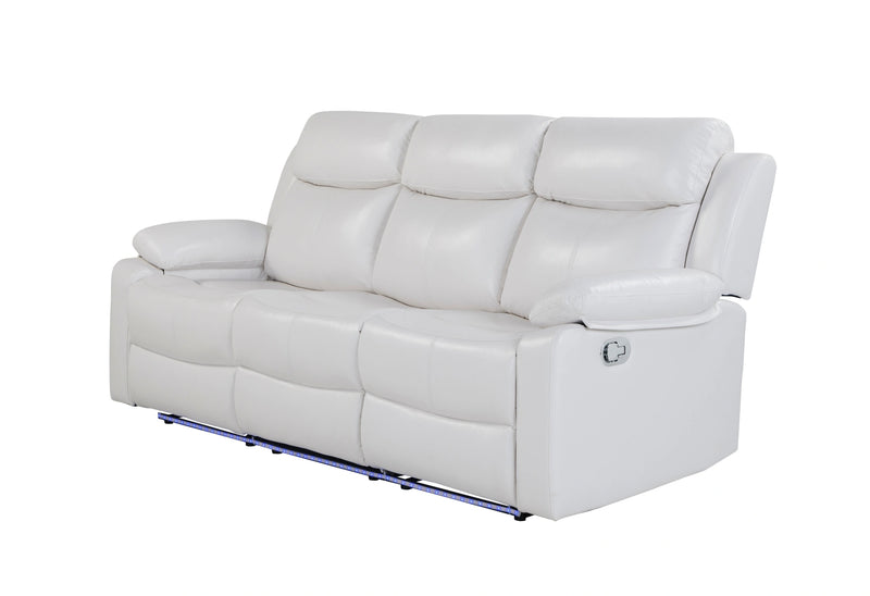 U6026 Blanche White Reclining Sofa with LED