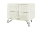 Lyra Beige Nightstand with USB