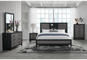 Lisbon Grey/Black Bookcase Bed Group