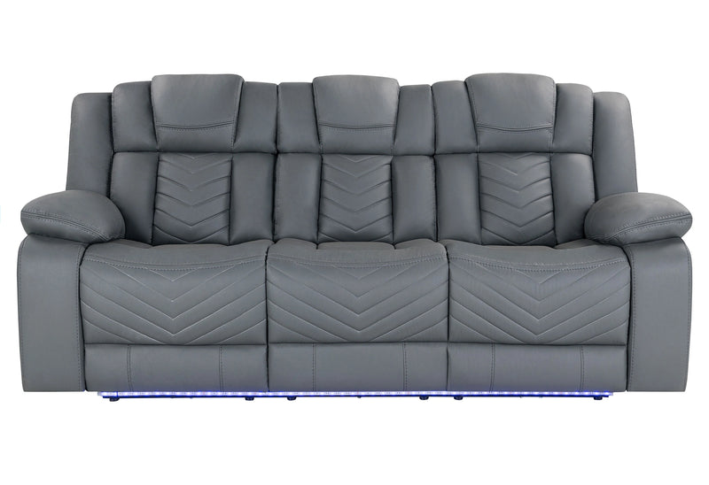 U7068 Grey 10 Pwr Rec Sofa/Pwr Con Rec Loveseat with LED