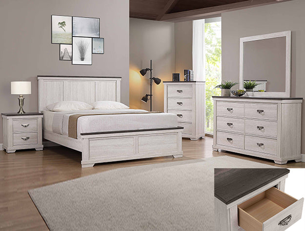 Crown Mark Furniture Leighton 2 Drawer Nightstand in White image