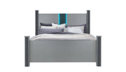 Logan Silver Bed Group with LED and Speakers