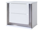 Ylime Smooth White Nightstand with LED