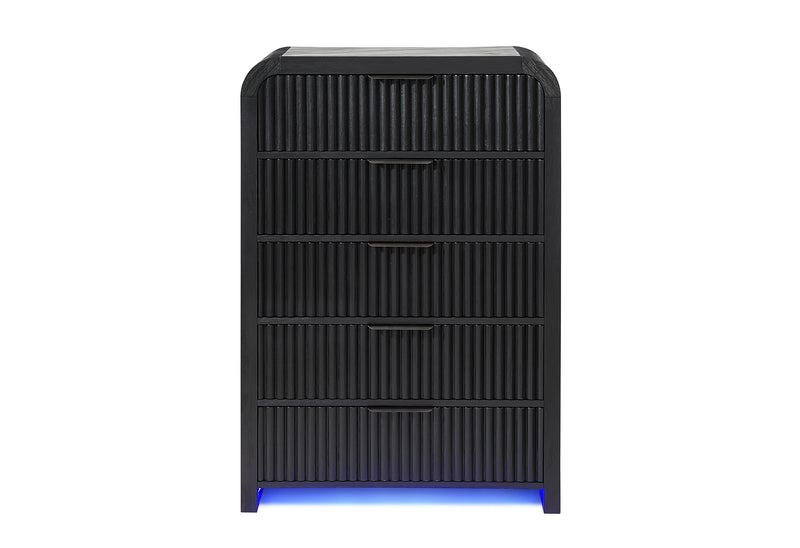 BECKETT WHT/BLK CHEST W/ LED