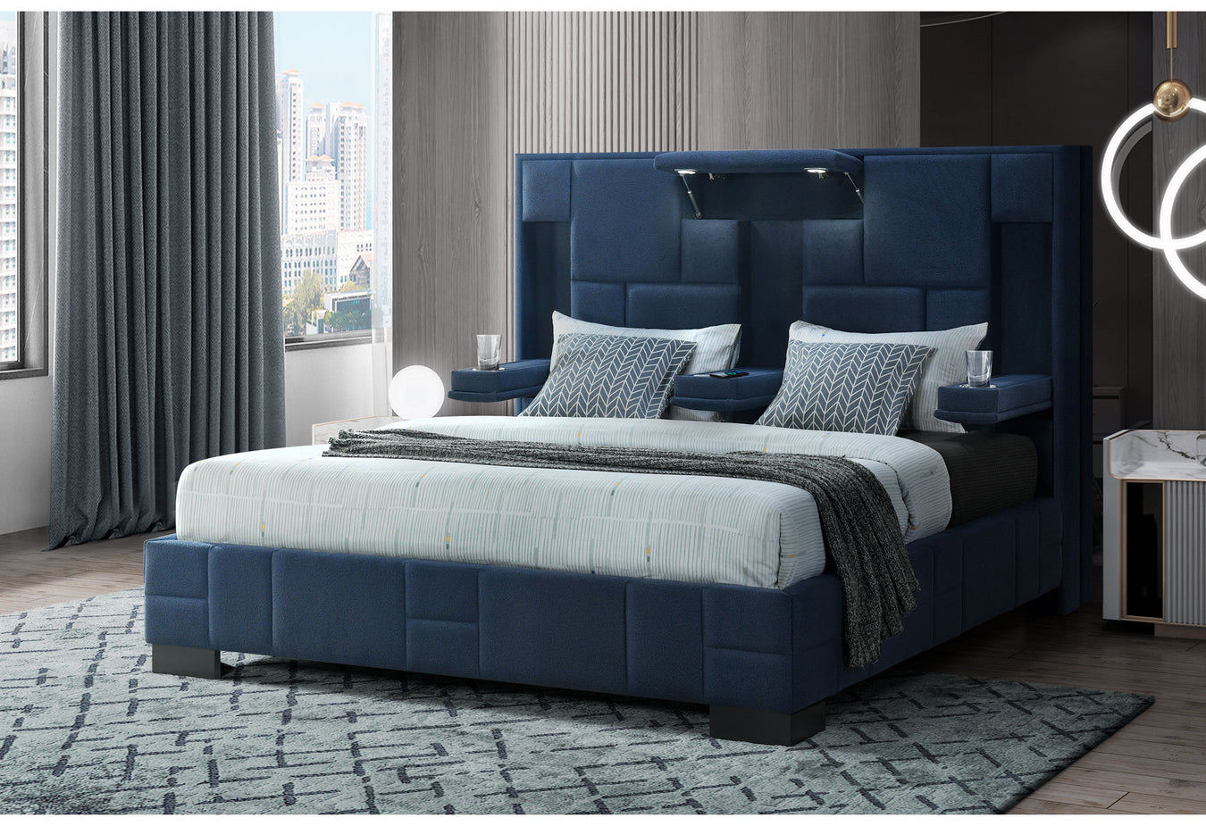 Oscar Navy Blue no wood trim