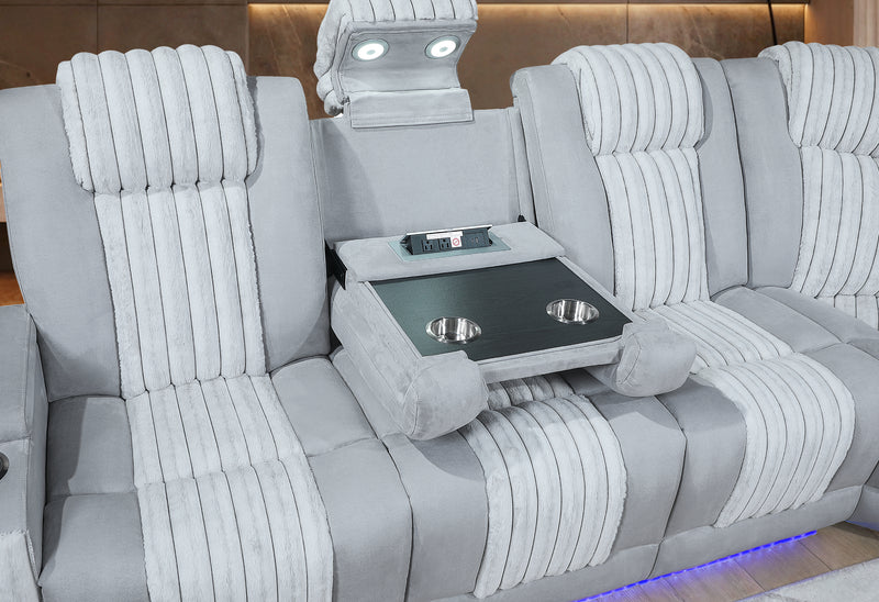 U8000 GREY P2 SECTIONAL WITH LED