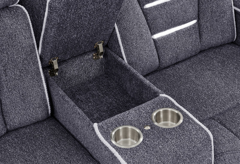 U1895 Grey P2 Reclining Sofa/Console Reclining Loveseat/Recliner