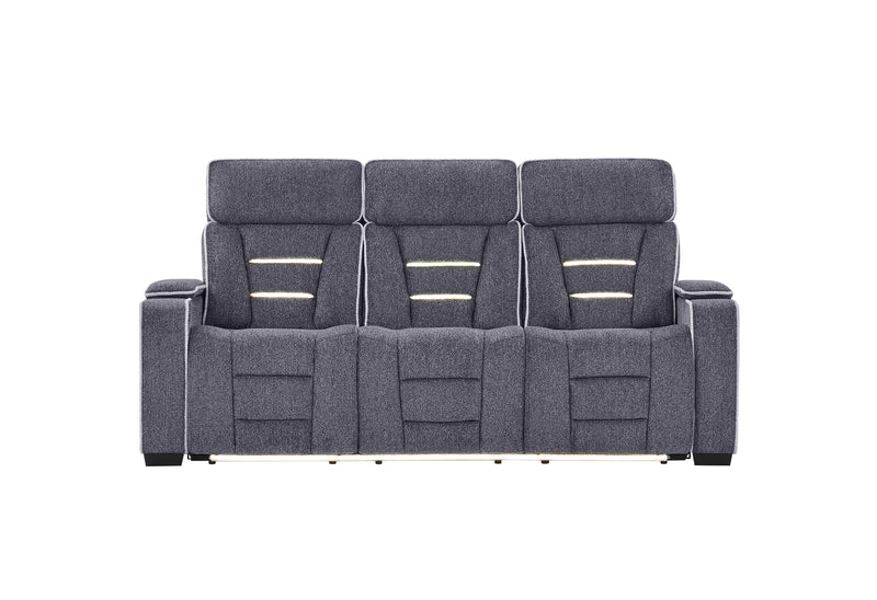 U1895 GREY P2 RECLINING SOFA WITH IS AND LED