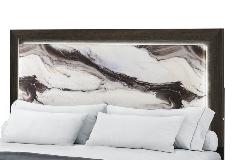HARMONY BROWN QUEEN BED WITH LED